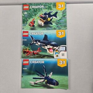 LEGO Creator 31088 Deep Sea Creatures Instruction Manuals 3 Booklets